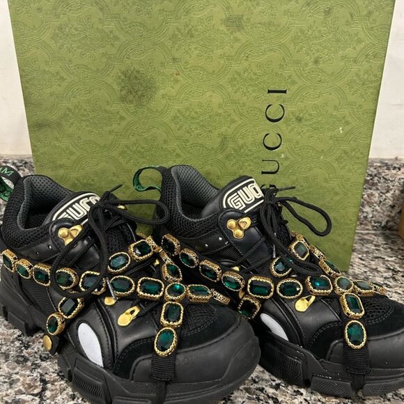 Gucci X SEGA Mesh Suede Calfskin Crystal Women's Size 39 Sneakers SPB-SAL 341230 - Picture 3 of 11